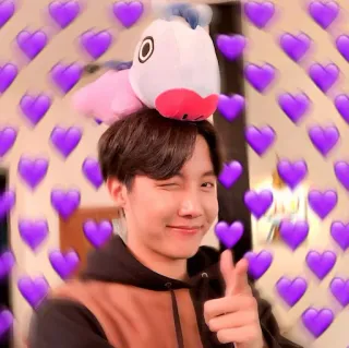 🦄 person, man, wink, finger gun, hearts, blur telegram sticker