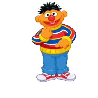 😬 Ernie Sesame Street Ernie, Sesame Street, character, children's show, cartoon whatsapp sticker