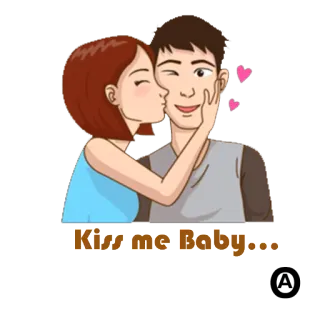 😘 Kiss me Baby... beso, amor, pareja, romance, corazones telegram sticker