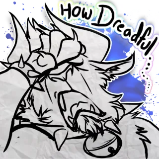 😔 How Dreadful wolf, cartoon, dier, afschuwelijk telegram sticker