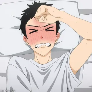 🎎 Anime, gêné, contrarié, rougissant, mâle, garçon telegram sticker