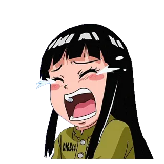 😭 DIGE44 menangis, anime, gadis, sedih whatsapp sticker
