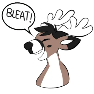 🗣️ BLEAT! Hirsch, Tier, Blöken, Süß, Geweih, Cartoon telegram sticker
