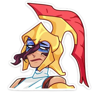 😰 character, helmet, armor, cartoon telegram sticker