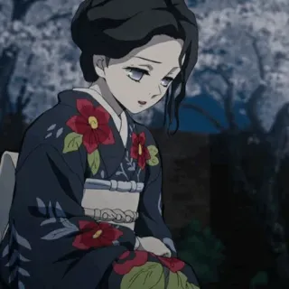 🎏 anime, woman, kimono, flowers, traditional clothing, Japanese culture telegram sticker