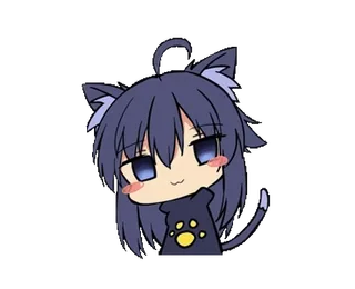 😌 Anime, Chibi, Gato, Neko, Lindo, Kawaii, Dibujo animado, Sticker telegram sticker