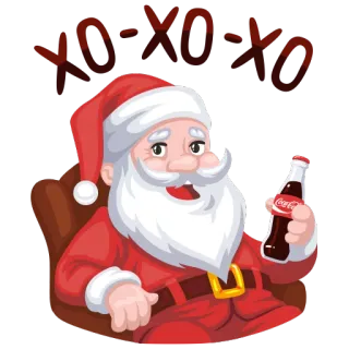 😃 Santa Claus XO-XO-XO ซานตาคลอส, คริสต์มาส, วันหยุด, โคคา-โคล่า, XOXO, ฤดูหนาว telegram sticker