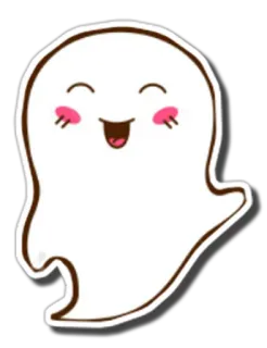 👻 幽灵, 卡哇伊, 可爱, 微笑 telegram sticker