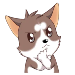 🤔 anjing, kartun, berpikir, lucu, stiker, bertanya, bingung whatsapp sticker