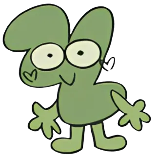 😘 número, verde, personaje, dibujos animados, gracioso, caprichoso telegram sticker