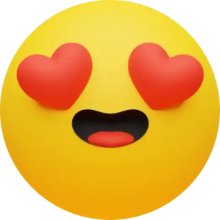 😍 Emoji, Amore, Occhi a cuore, Giallo whatsapp sticker