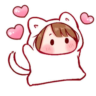 💞 可愛い, 女の子, ハート, カワイイ, アニメ whatsapp sticker