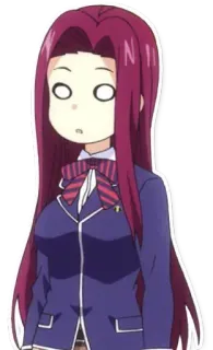 😯 Anime, Mädchen, Schuluniform, Schockiert, Cartoon, Figur telegram sticker