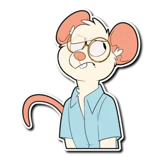 🙄 Desenho animado, Rato, Óculos, Personagem, Animal, Fofo telegram sticker