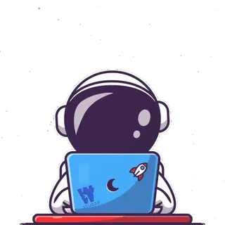 👨💻 WV STUDIO astronaut, laptop, rocket, stars, space telegram sticker
