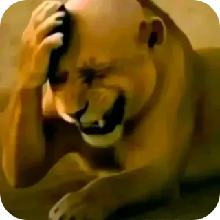 😁 Simba The Lion King Simba, Lion King, facepalm, disappointed, frustrated, meme, animal, disney telegram sticker