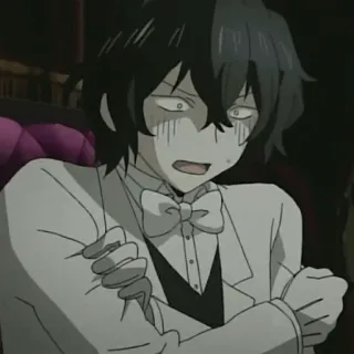 🕷 Anime, verängstigt, Charakter, Illustration, Porträt, Cartoon, Manga, Zeichnung telegram sticker