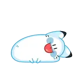 🙃 卡通, 动物, 躺, 可爱, 斑点, 困, 插画 telegram sticker