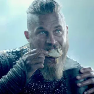 🩸 Ragnar Lothbrok Vikings ラグナル, バイキング, 食事, 歴史, 戦士, 髭 telegram sticker