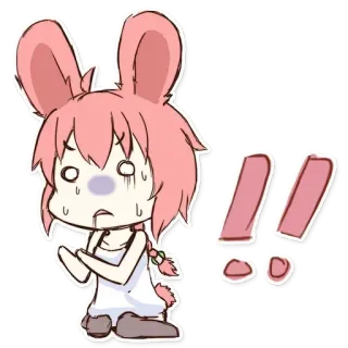 😱 królik, królik, anime, przestraszony, kreskówka telegram sticker