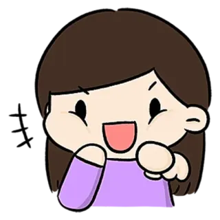 😺 dessin animé, fille, souriant, joyeux, mignon, personnage, dessin telegram sticker