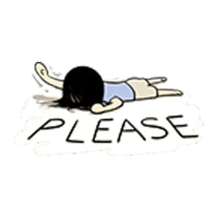 😩 PLEASE suplicante, desesperado, pedido, desenho animado, implorando, personagem telegram sticker
