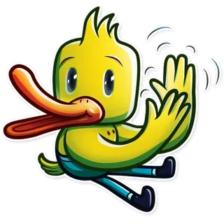 👏 pato, desenho animado, animado, fofo, engraçado, animal telegram sticker