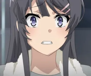 🐰 Mai Sakurajima Rascal Does Not Dream of Bunny Girl Senpai anime, sad, crying, girl, sakurajima, mai telegram sticker