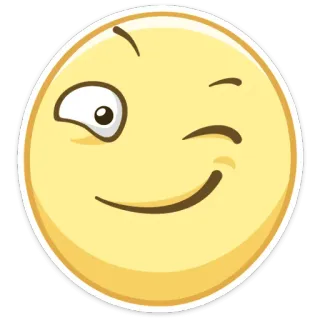 😉 Эмодзи, Подмигивание, Улыбка, Желтый, Лицо telegram sticker