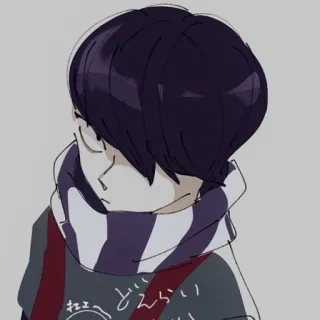 😾 おさよ  どれくらい Anime, Dessin animé, Personnage, Écharpe, Dessin, Manga telegram sticker