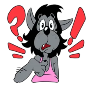 ❓ cartone animato, punto interrogativo, punto esclamativo, indicare telegram sticker