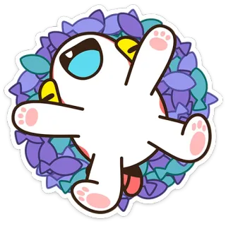 ⭐ การ์ตูน, สัตว์, น่ารัก, แปลก, กลีบดอกไม้ telegram sticker