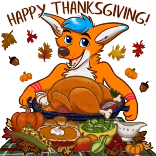 🦃 HAPPY THANKSGIVING! Thanksgiving, vacances, dinde, nourriture, automne, automne, fête whatsapp sticker