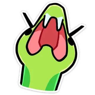 🐍 slang, cartoon, sticker, dier, reptiel, groen telegram sticker