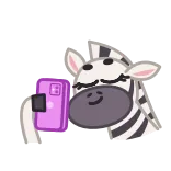 😍 zebra, animal, selfie, cartoon, cute, phone, sticker telegram sticker