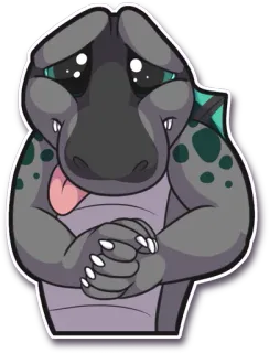 😢 hagedis, cartoon, schattig, verdrietig, dier, reptiel, emoji telegram sticker