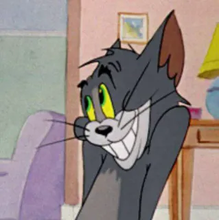 😾 Tom Cat Tom and Jerry кот, мультфильм, улыбающийся, мем, анимация telegram sticker