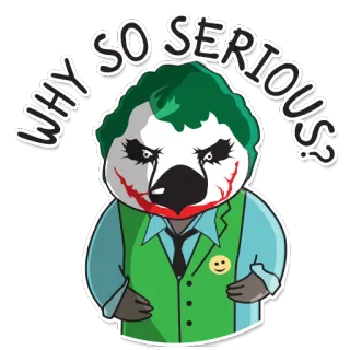 😧 Joker Batman WHY SO SERIOUS? Джокер, Бэтмен, Злодей, DC Comics, Персонаж, Фильм, Серьезный telegram sticker