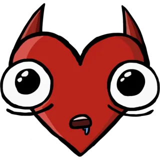 ❤️ сердце, дьявол, мультик, милый, монстр, смешной telegram sticker