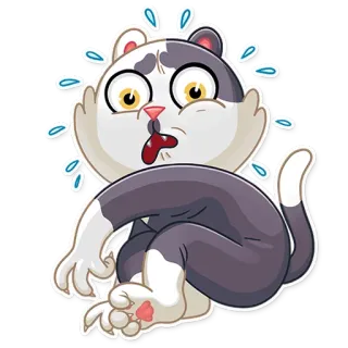 😨 chat, dessin animé, transpiration, choqué, effrayé, animal, drôle whatsapp sticker