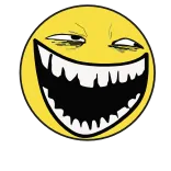 😅 meme, trollface, internet meme, smile, expression, funny telegram sticker