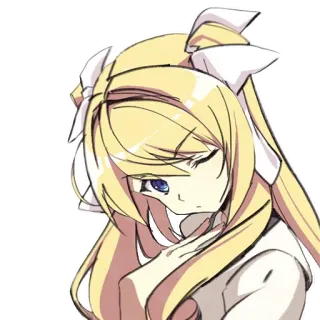 🤨 Anime, Chica, Rubia, Linda, Triste, Personaje, Ilustración telegram sticker