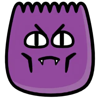 👿 roxo, monstro, desenho animado, criatura, bravo, personagem whatsapp sticker