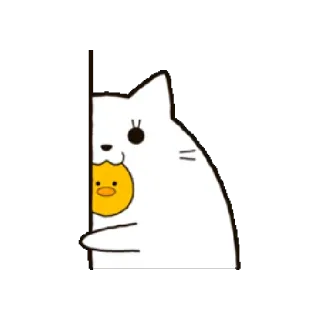 😊 cat, duck, cute, cartoon, animal telegram sticker