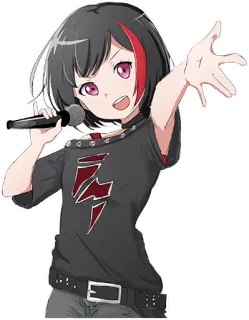 🎤 Anime, Chica, Cantante, Micrófono, Actuación telegram sticker