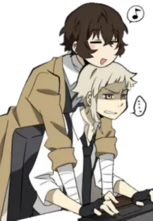 👬 Osamu Dazai Bungo Stray Dogs anime, Dazai, Atsushi, BSD, engraçado telegram sticker