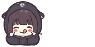 ❤️ mignon, animé, dessin animé, kawaii, fille, ours, sweat à capuche, autocollant telegram sticker