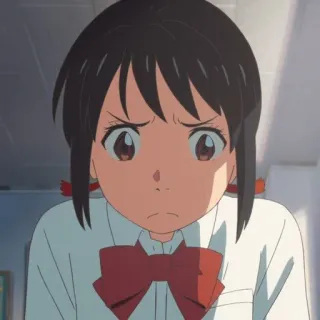 🍣 Your Name Anime, Écolière, En colère, Film, Personnage, Dessin animé telegram sticker