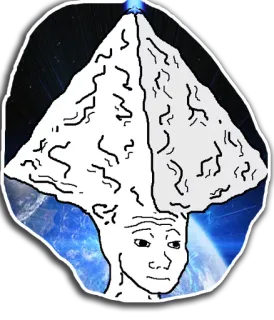 🤤 Meme, Gros cerveau, Wojak, Intellectuel, Drôle telegram sticker