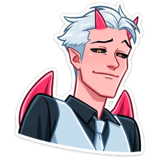 😐 demonio, personaje, anime, diablo, alas, rojo whatsapp sticker
